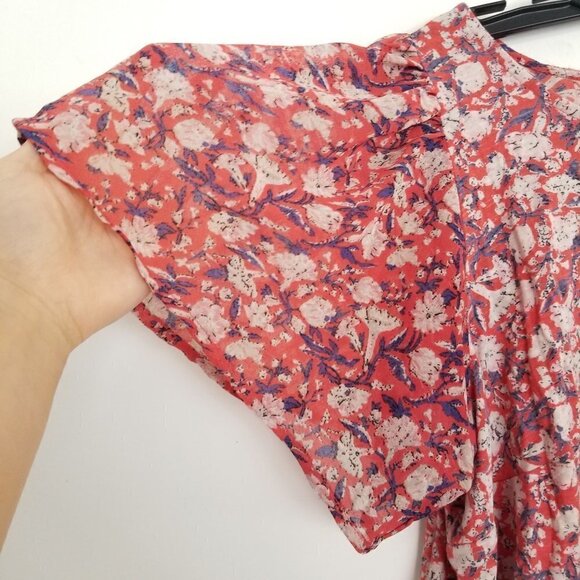 Lucky Brand Woven Mix Print Flutter Sleeve Top 1X - Picture 11 of 16